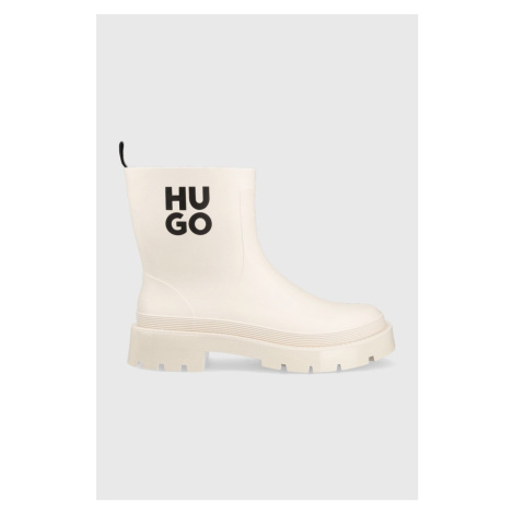 Gumáky HUGO Jin dámske, béžová farba, 50498090 Hugo Boss
