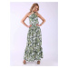 Dámské šaty s potiskem model 15765167 zelená a bílá - FPrice