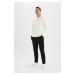 DEFACTO Standard Fit Regular Cut Crew Neck Jacquard Aviator Knitwear Sweater