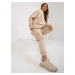 Beige women's tracksuit with cargo trousers