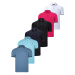 SET OF SIX T8586 DEWBERRY MEN'S T-SHIRT-BLACK-WHITE-NAVY-CYAN-FUCHSIA-INDIGO