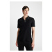 DEFACTO Slim Fit Zippered Short Sleeve Polo T-Shirt