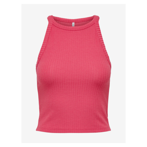 Dark pink Womens Ribbed Basic Top ONLY Emma - Women