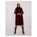 Burgundy winter fur vest with fastening