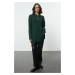 Trendyol Emerald Green Shirt Collar Button Detailed Ribbed Knitted Sweater