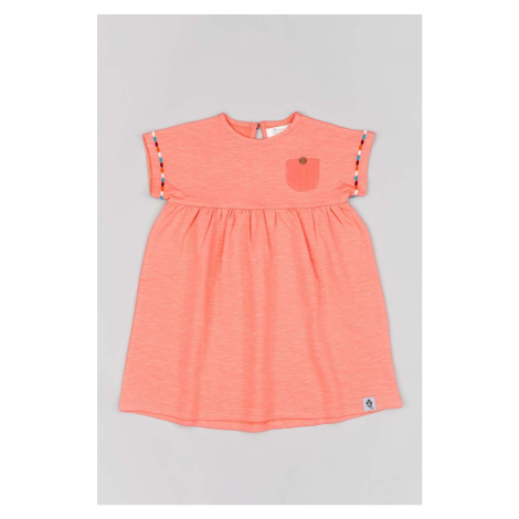Detské bavlnené šaty zippy oranžová farba, mini, oversize