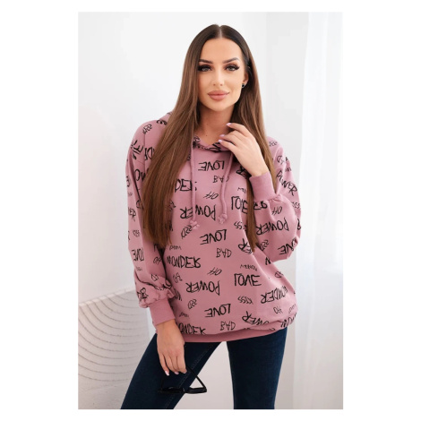 Kesi Mikina s nápismi tmavo ružová