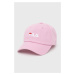 Detská bavlnená čiapka Fila ružová farba, jednofarebná