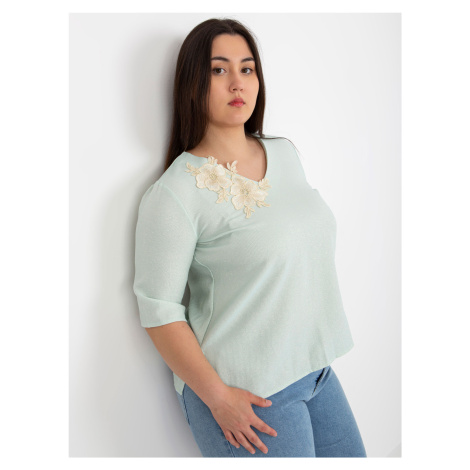 Mint elegant blouse in larger size