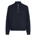 Tommy Hilfiger Sveter - ZIP-UP HIGH-NK SWEATER modrý