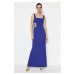 Trendyol Long Evening Dress with Saks Woven Accessorie