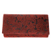 Kožená dámska veľká peňaženka WILD By Loranzo - červená - ornamenty