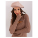 Beige women's beret with cashmere