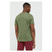 Bavlnené pyžamové tričko Polo Ralph Lauren zelená farba, vzorovaná