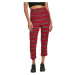 nohavice plátené URBAN CLASSICS High Waist Checker Cropped