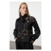 Trendyol Black Tie Detailed Jacquard Blouse