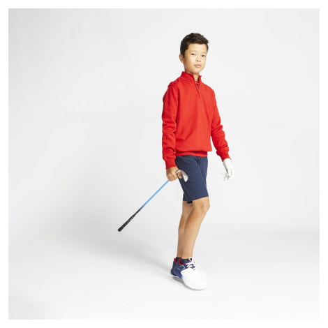 Detský golfový pulóver do vetra červený INESIS