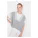 Trendyol Gray Soft Textured Oversized Collar Detailed Knitwear Sweater