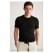 GRIMELANGE Chad Men's Slim Fit Ultra Flexible Black T-shirt