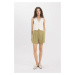 DEFACTO High Waist Cropped Linen Blend Shorts