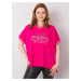 Oversized fuchsia lady's blouse with patch