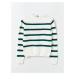 LC Waikiki Women's Frilly High Neck Striped Long Sleeve Knitwear Sweater