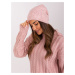 Light pink knitted beanie with rhinestones