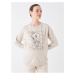 LC Waikiki Crew Neck Printed Long Sleeve Maternity Sweatshirt