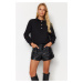 Trendyol Black Thessaloniki/Knitwear Look Regular/Normal Fit Buttoned Knitted Sweatshirt