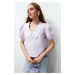 Trendyol Lilac Collar Detailed Woven Blouse