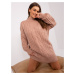 Dusty pink knitted turtleneck dress