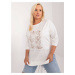 Ecru plus size blouse with patches