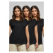 Women's T-shirt with extended shoulder 3 pcs black+black+black