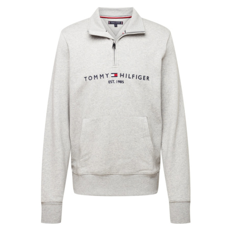 TOMMY HILFIGER Mikina  tmavomodrá / sivá melírovaná / červená / biela