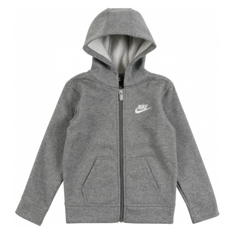 Nike Sportswear Tepláková bunda 'Club'  sivá melírovaná / biela