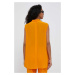 Košeľa Sisley dámska, oranžová farba, voľný strih, s klasickým golierom
