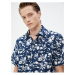 Koton Summer Shirt Floral Short Sleeve Classic Collar