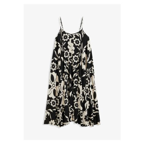 Široké šaty na ramienka z padavej viskózy bonprix