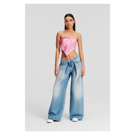 Džínsy Karl Lagerfeld Jeans Klj Mr Relaxed Pleated Denim Liber Vintage Blue