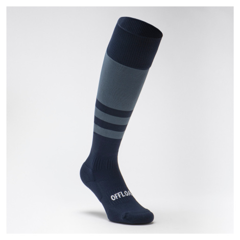 Vysoké silikónové ponožky na ragby r500 námornícke modré