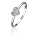 JVD Romantický strieborný prsteň so srdiečkom SVLR0980X61BI 50 mm