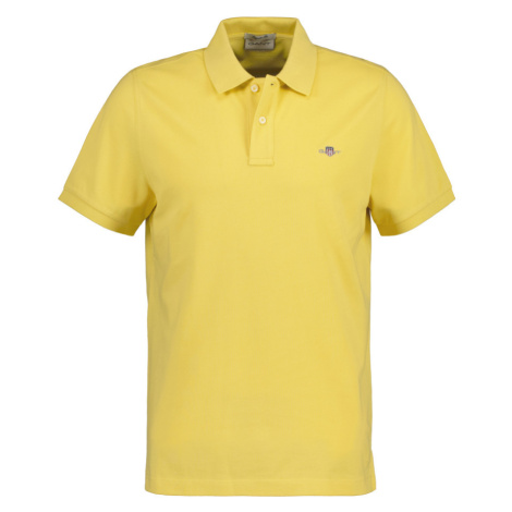 POLOKOŠEĽA GANT REG SHIELD SS PIQUE POLO PARCHMENT YELLOW