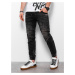 Ombre Men's marbled JOGGERS pants with decorative stitching - black