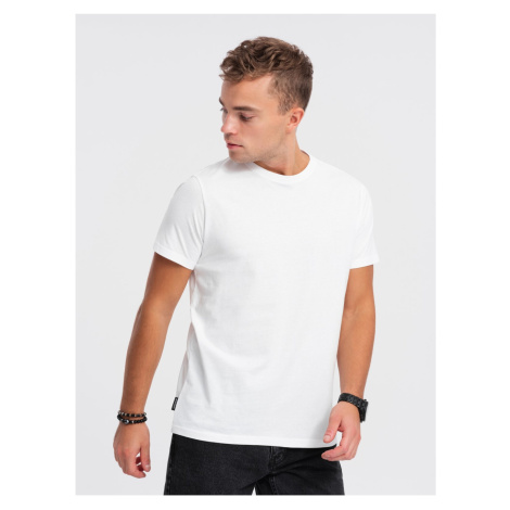 Biele pánske basic tričko Ombre Clothing
