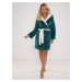 Bathrobe De Lafense 627 Soraya short S-XL women's green-ecri 079