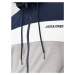 Jack & Jones Plus Prechodná bunda 'JJRush'  modrá / sivá melírovaná / biela