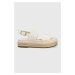 Sandále Calvin Klein FLATFORM WEDGE - HE dámske, biela farba, na platforme, HW0HW01497