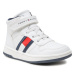 Tommy Hilfiger Sneakersy High Top Lace-Up/Velcro Sneaker T3B9-32476-1351 S Biela