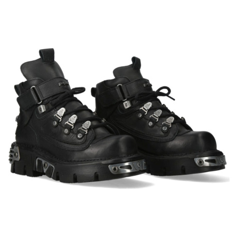 topánky kožené NEW ROCK 654-S1 Čierna