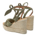 Manebi Espadrilky Hamptons Wedge Espadrilles With Knot W 0.1 WS Zelená